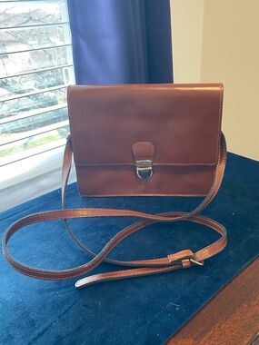 Patricia Nash Classic Brown Leather Crossbody Bag used once- GREAT CONDITION